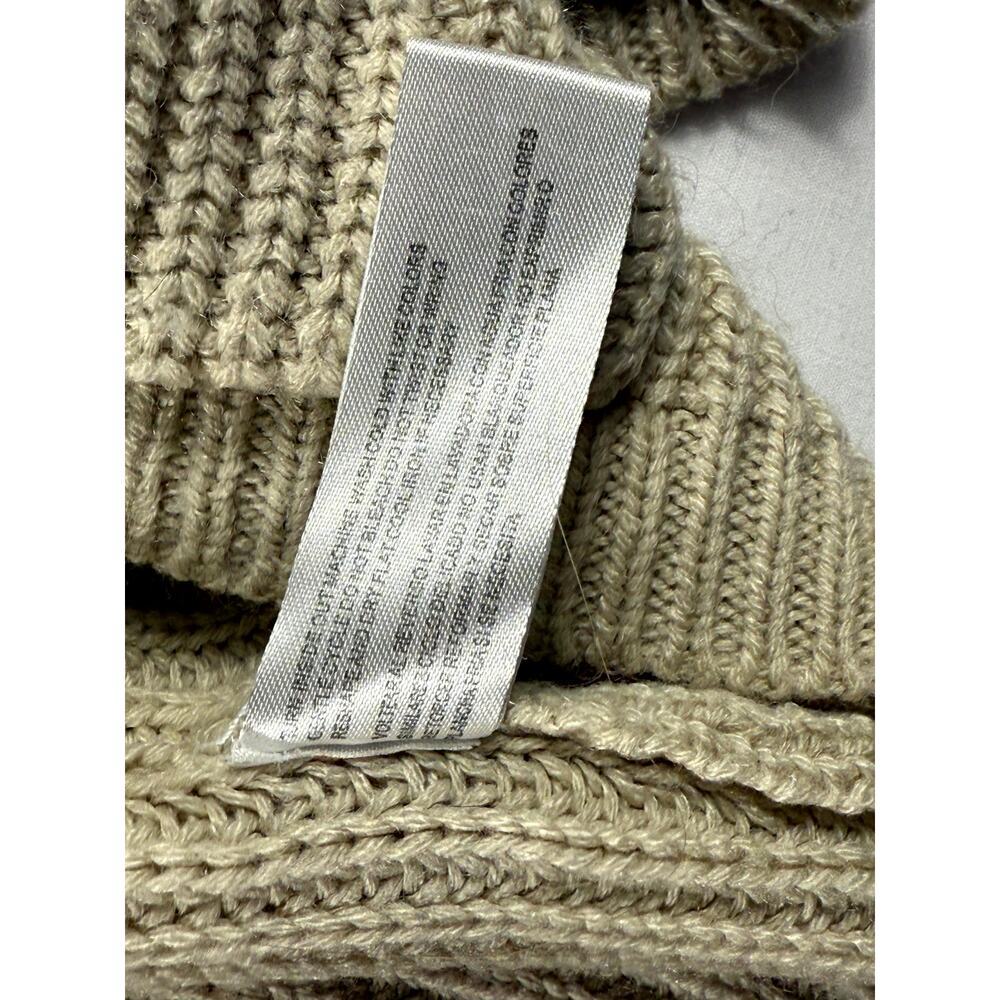 Debbie Morgan Womens Beige Knit Sweater Elbow Patch Scoop Neck Pockets M - Picture 6 of 7